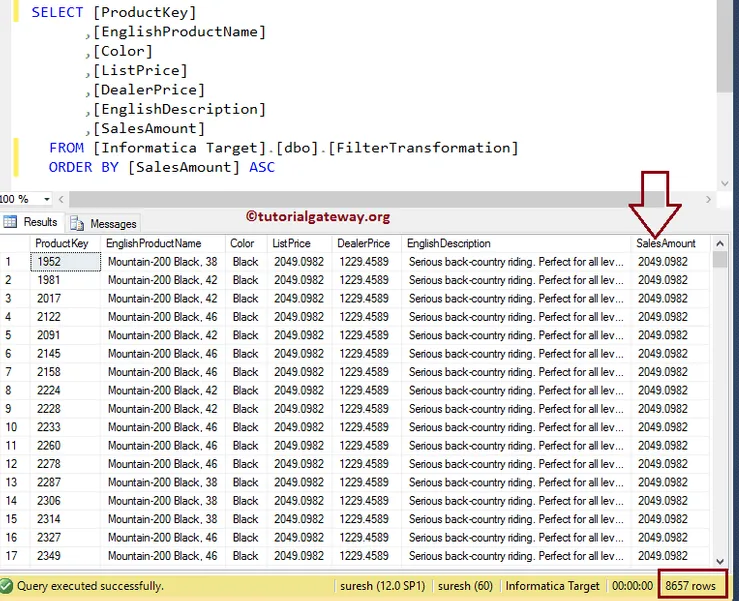 Filter Destination Table 20