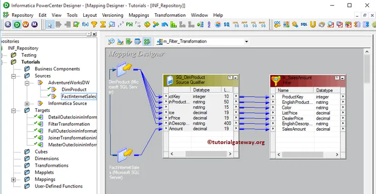 Filter Transformation in Informatica 8