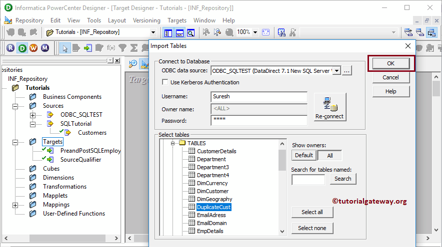 Move Data from SQL Server to another in Informatica 7